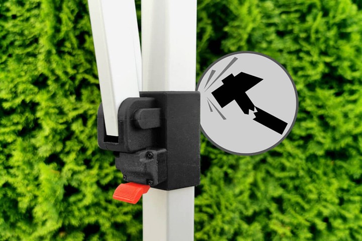 Mechanizmus pre nastavenie výšky nohy stanu 2x3m