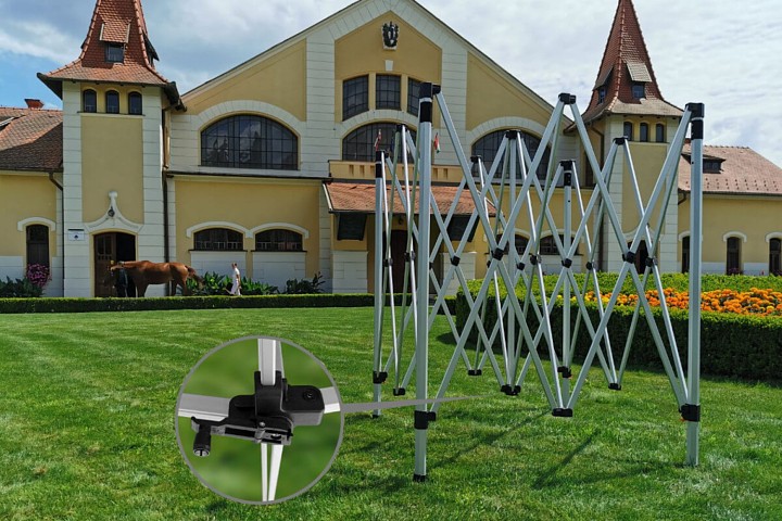 Séria hliníkových konštrukcií nožnicových stanov 2x3m v exteriéri